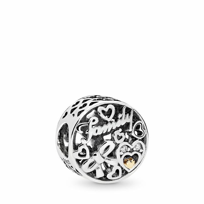 Pandora Family Tribute Charm - Two Tone/Cubic Zirconia - Canada | CY8499SN